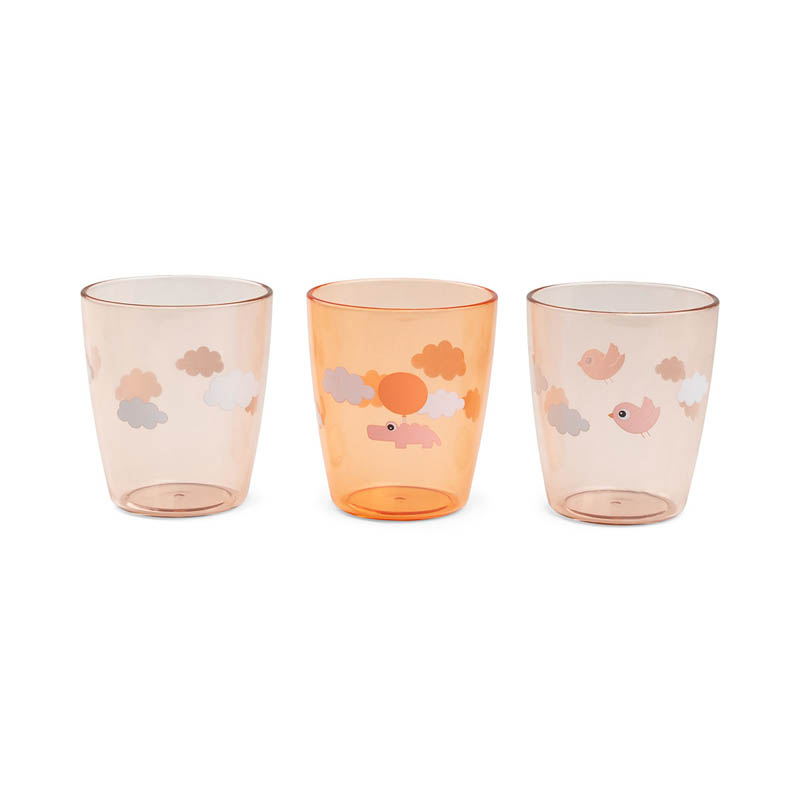 Set de 3 Mini Vasos Happy Clouds Papaya