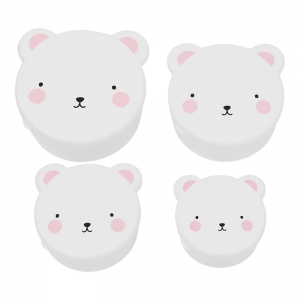 Set de 4 Fiambreras: Oso Blanco