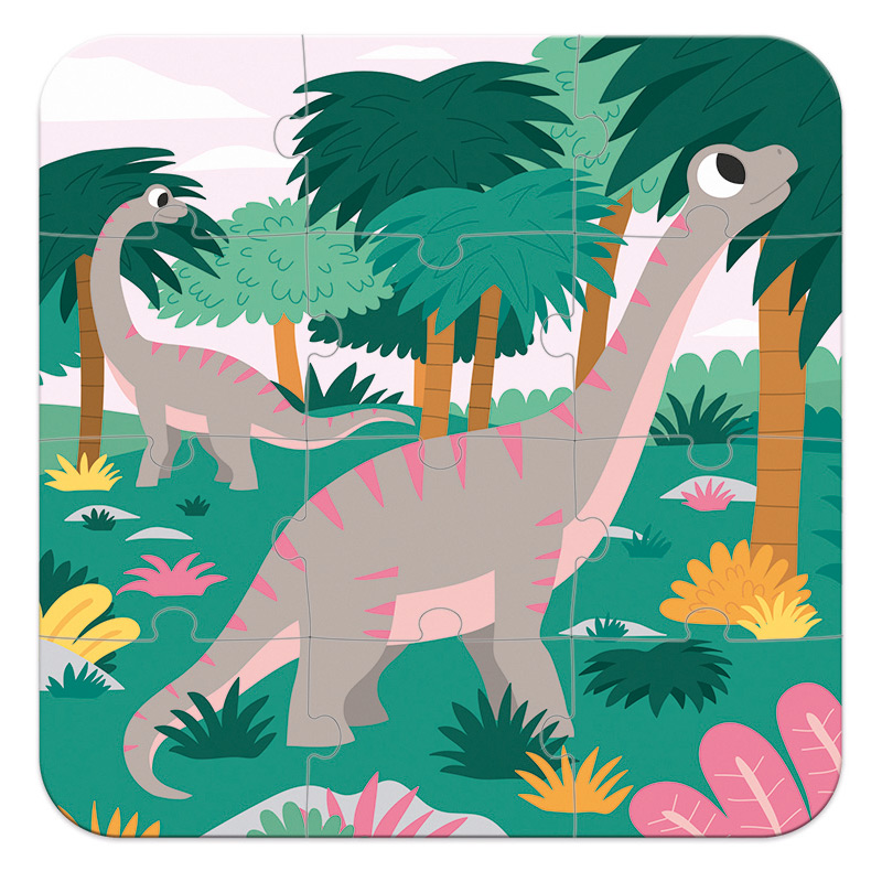 Set de 4 Puzzles Evolutivos: Dinosaurios