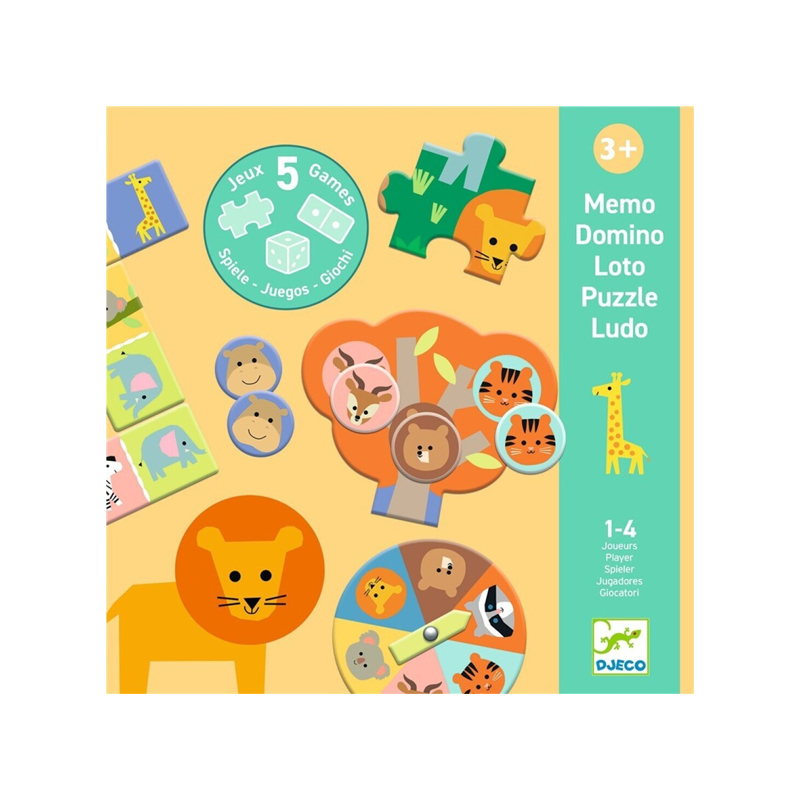 Conjunto de 5 jogos educativos: Animais selvagens