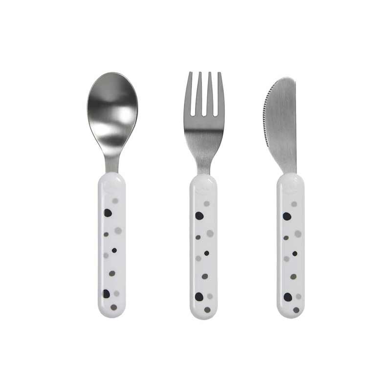 Set de Cubiertos Dreamy Dots Blanco