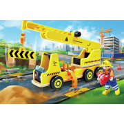 Conjunto de Grua Móvel e Construção