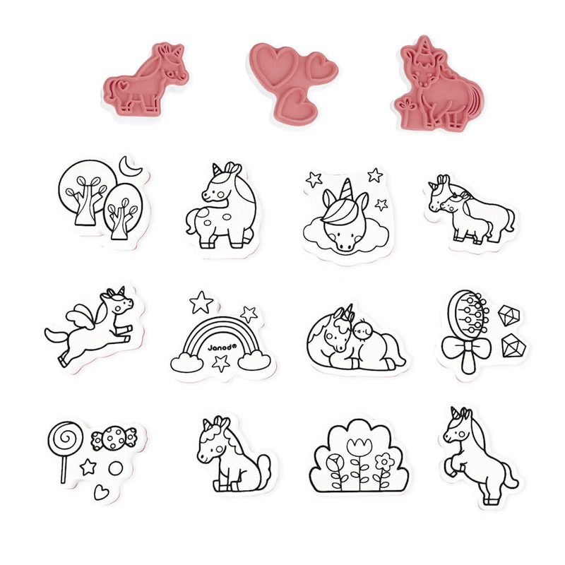 Stampinoo Set de 15 Tampones Unicornios