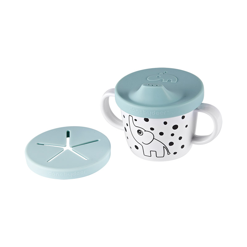 Taza con 2 Tapas de Silicona: Elphee Azul