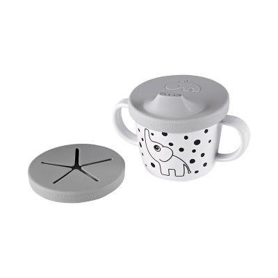 Taza con 2 Tapas de Silicona: Elphee Gris Taza con 2 Tapas de Silicona: Elphee Gris