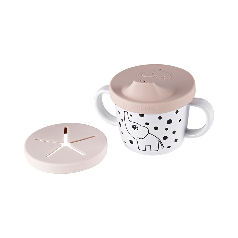 Taza con 2 Tapas de Silicona: Elphee Rosa