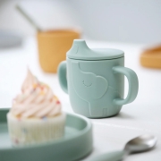 Taza de Aprendizaje con Asas Silicona Azul