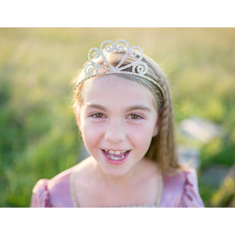 Tiara dourada com purpurinas