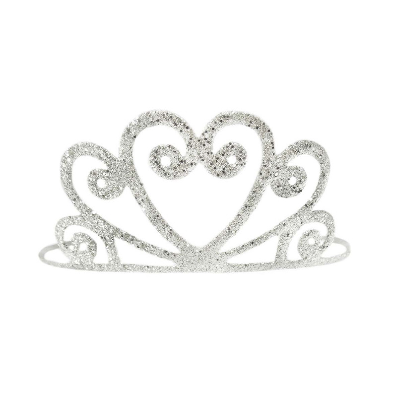 Tiara Prateada com purpurinas