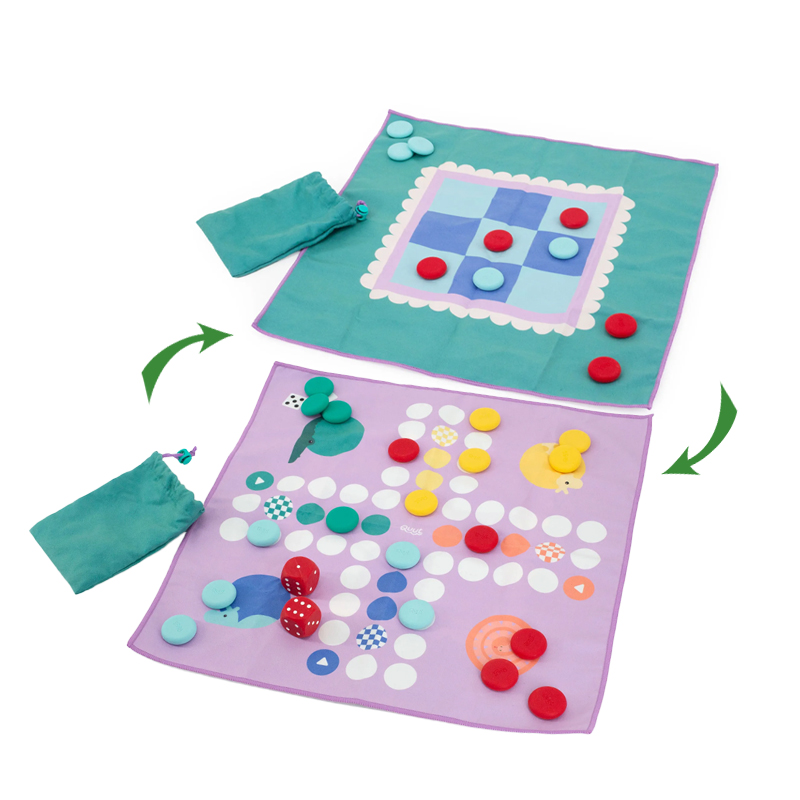 Toalla de Juego Mini Parchís y Tres en Raya