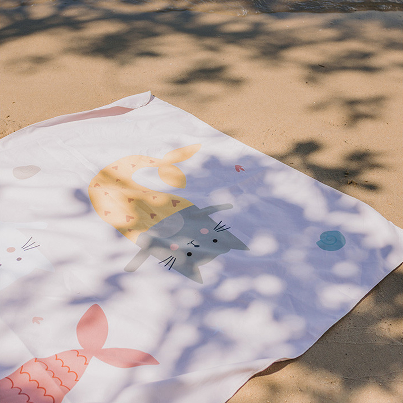 Toalla Playa Microfibra Mermaid Cats