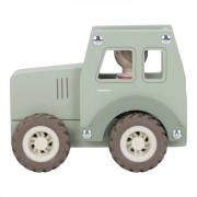 Tractor de madera verde con granjero de Little Dutch