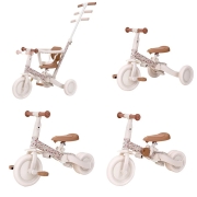 Triciclo evolutivo 4 en 1 con Barra Blanco Flores