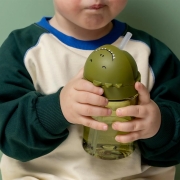 Vaso con pajita Dino