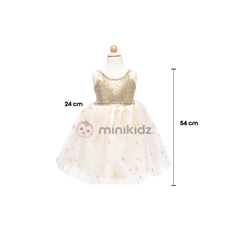 Vestido Dourado Glamoroso 3-4 anos