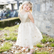 Vestido Dourado Glamoroso 5-6 años