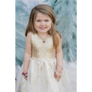 Vestido Dourado Glamoroso 5-6 años