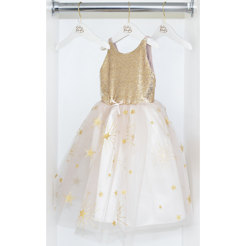 Vestido Dourado Glamoroso 7-8 anos